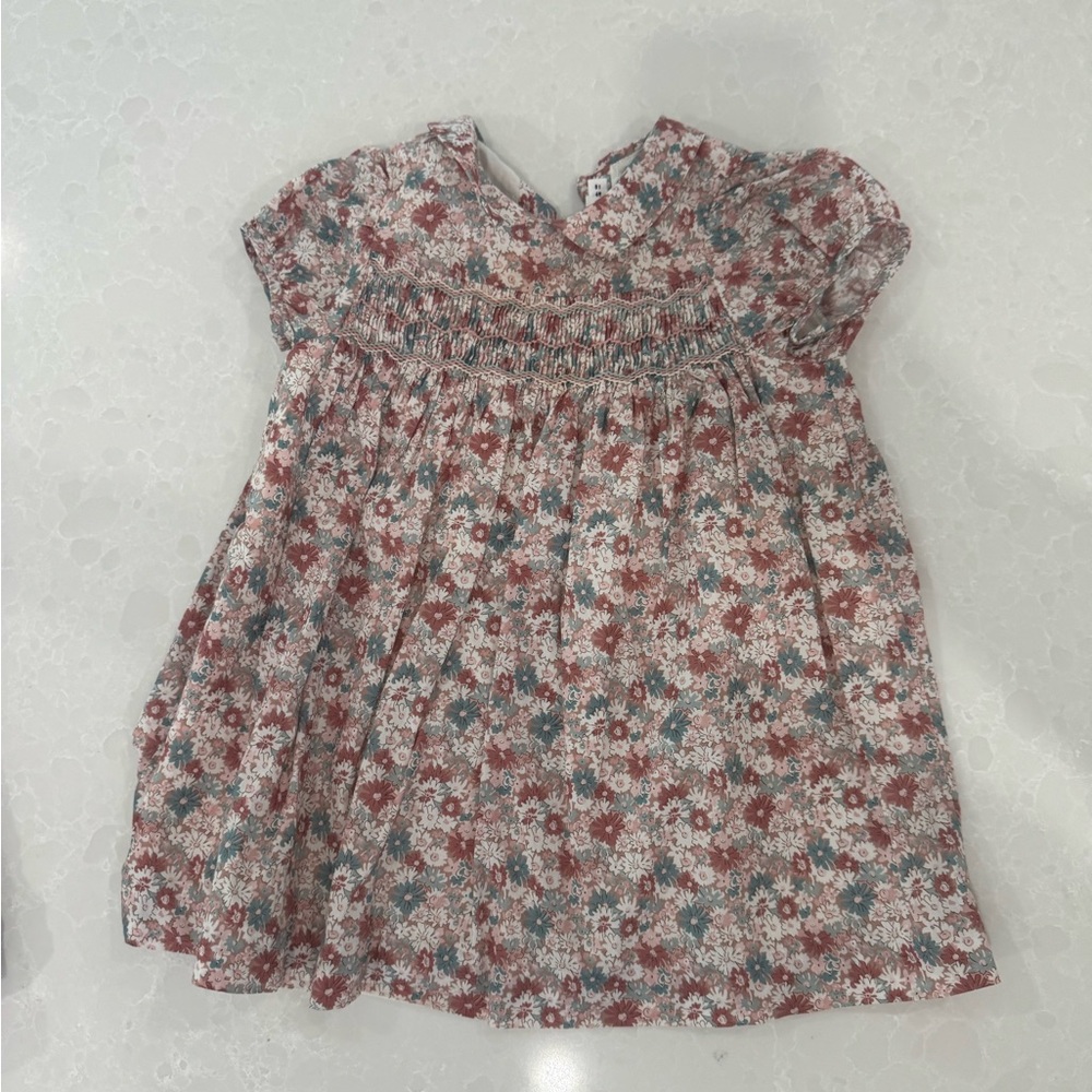Bonpoint Floral Kids Shirt - Red and Green